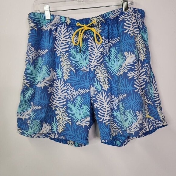 Tommy Bahama Relax Mens Blue Board Shorts Swim Trunks Liner Large - Picture 3 of 11